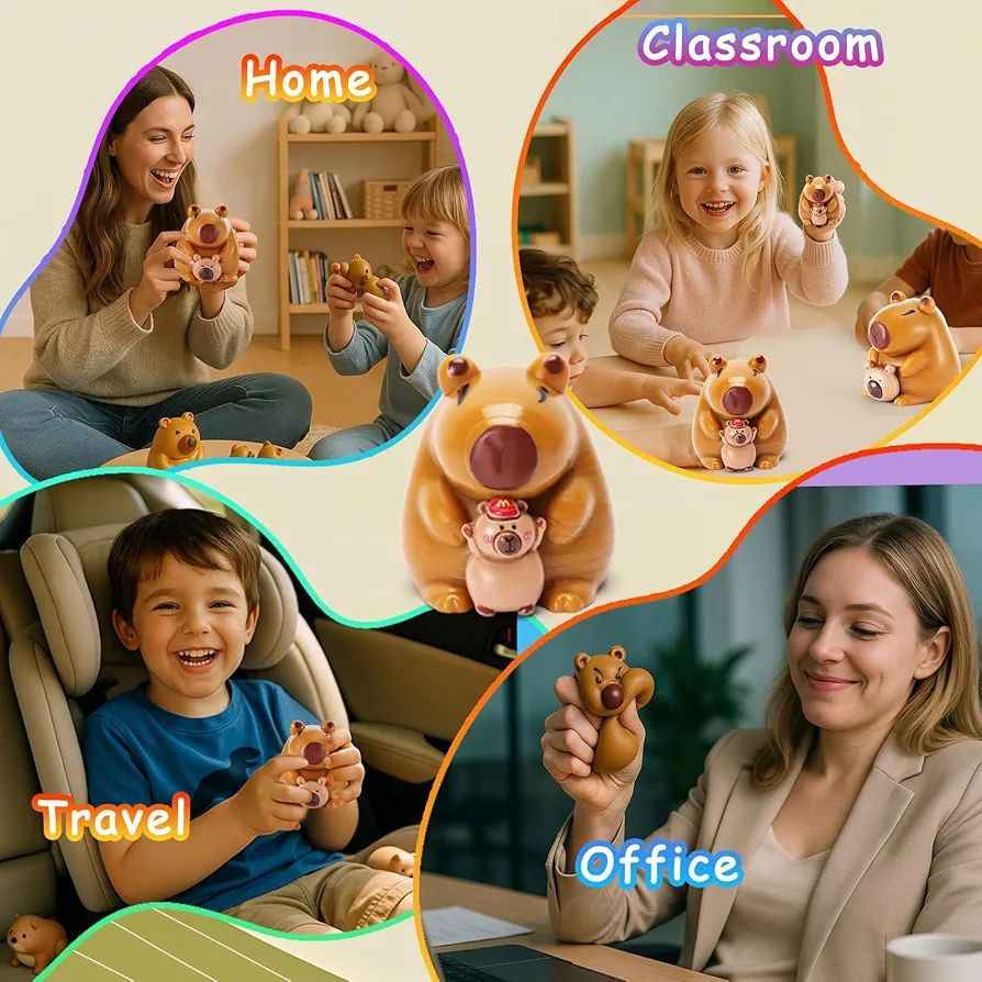 Антистрес играчка “Капибара мама и бебе” – сгряваща усмивки навсякъде