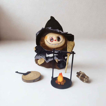 Комплект Щастлива вещица - таен кафяв модел + аксесоари за лагерен огън