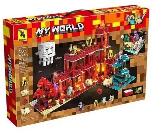 Огромен конструктор Minecraft My World - 2181 части с LED светлини