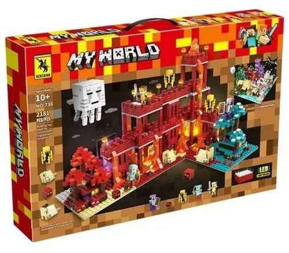 Огромен конструктор Minecraft My World - 2181 части с LED светлини