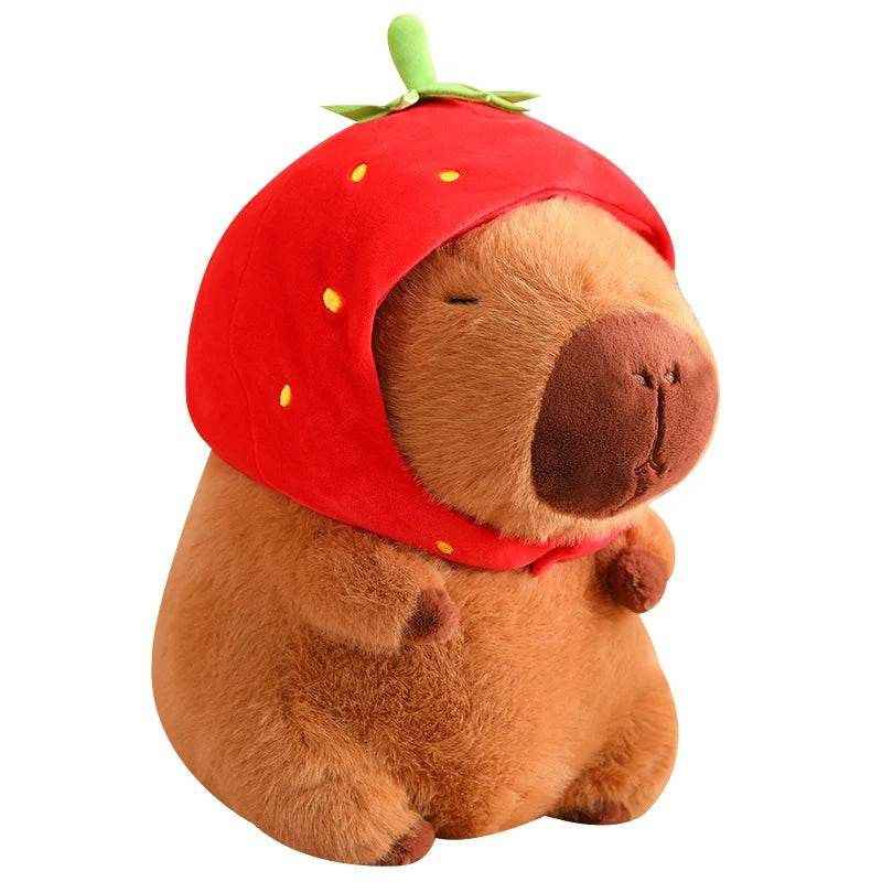 🍓🐾 Плюшена Капибара „Ягодка“ – 20 см | Strawberry Capybara Plush