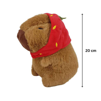 🍓🐾 Плюшена Капибара „Ягодка“ – 20 см | Strawberry Capybara Plush