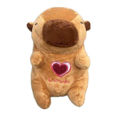 🐾 Плюшена Капибара LOVE Edition – 20 см (Червено или Синьо сърце)