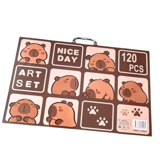 Метално куфарче за рисуване Капибара - комплект от 120 части