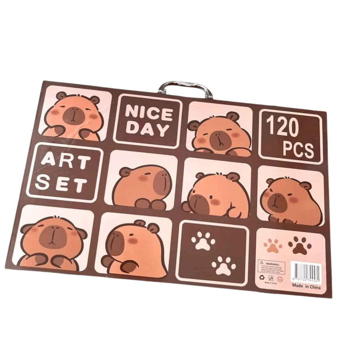 Метално куфарче за рисуване Капибара - комплект от 120 части