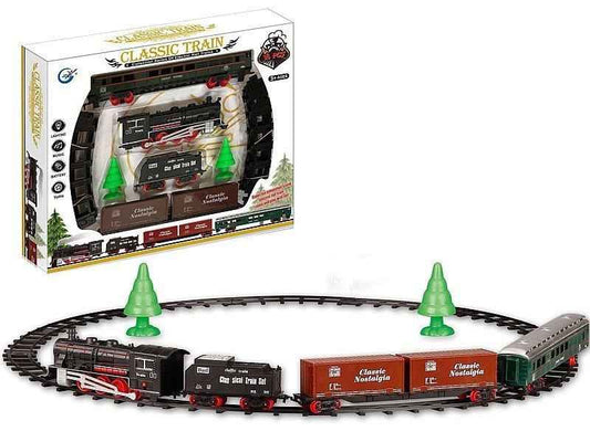 Класически електрически влак – комплект с релси, светлини и звук