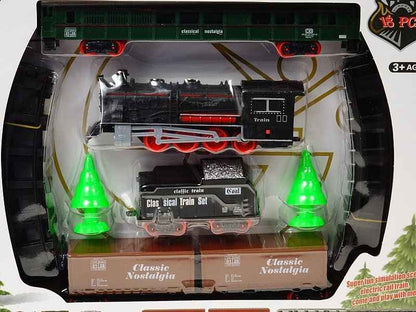 Класически електрически влак – комплект с релси, светлини и звук