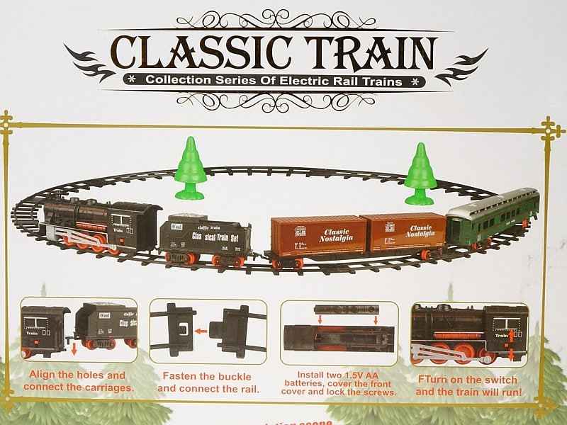 Класически електрически влак – комплект с релси, светлини и звук