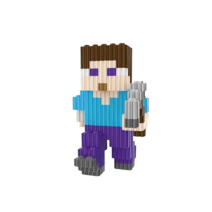 Пикселен конструктор в стил Minecraft – геймърска фигурка (406 части)