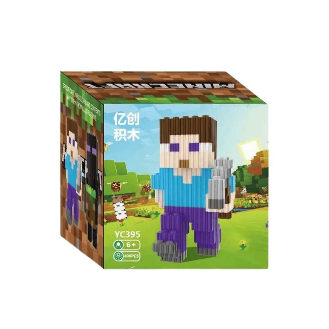 Пикселен конструктор в стил Minecraft – геймърска фигурка (406 части)