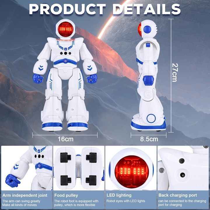Интерактивен Смарт Робот с Дистанционно и Жестов Контрол