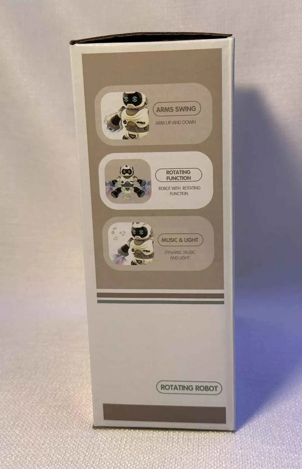 Интерактивен въртящ се робот с музика и светлини