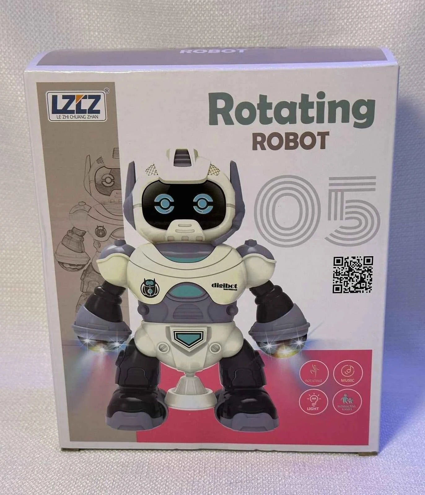 Интерактивен въртящ се робот с музика и светлини