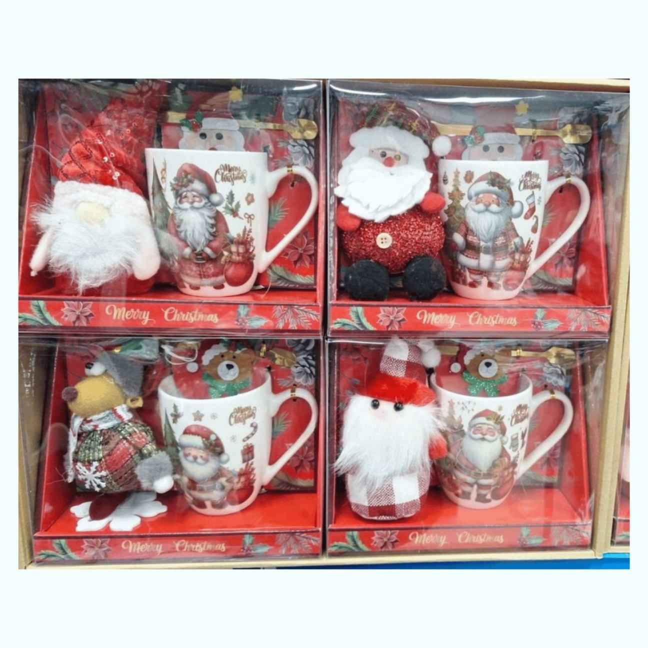 Коледен комплект – чаша с лъжичка и мека играчка